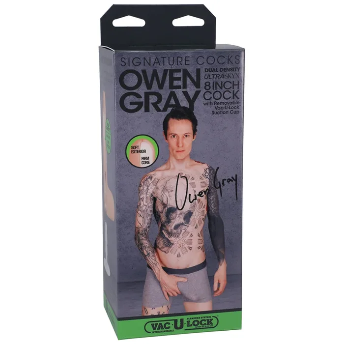 Signature Cocks Owen Gray ULTRASKYN 8 inch. Dual Density Dildo with Removable Vac-U-Lock Suction Cup Beige