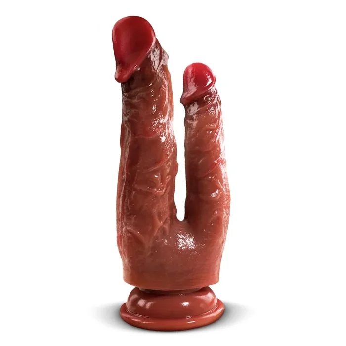 Silicone Double Head Dildo – Realistic Penis with Suction Cups for G-Spot and Anal Stimulation, Ideal for Women and Lesbians