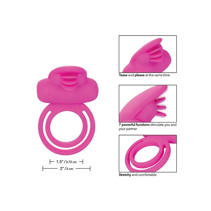 Silicone Rechargeable Dual Clit Flicker Enhancer – Pink