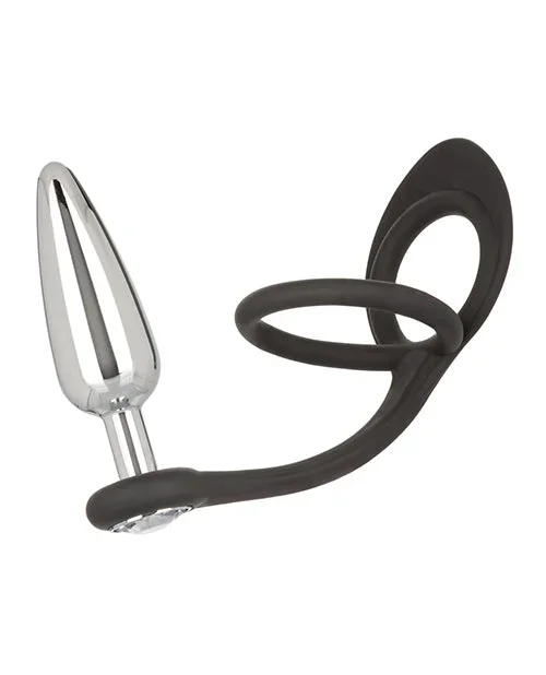 Star Fucker Slim Gem Plug w/Silicone Enhancer – Black