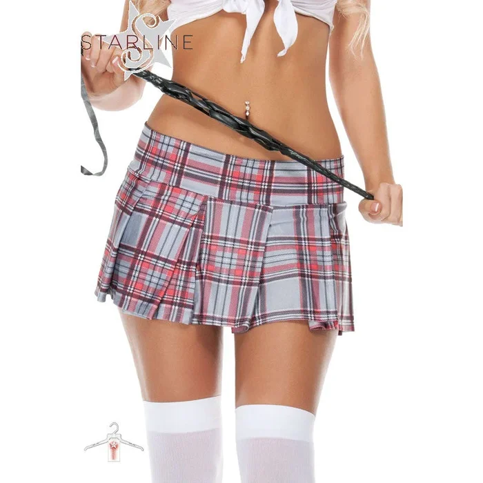 Starline Plaid School Girl Skirt – Grey