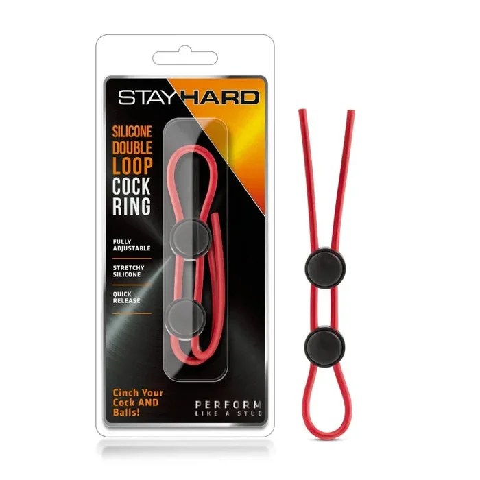 Stay Hard – Silicone Double Loop Cock Ring – Red