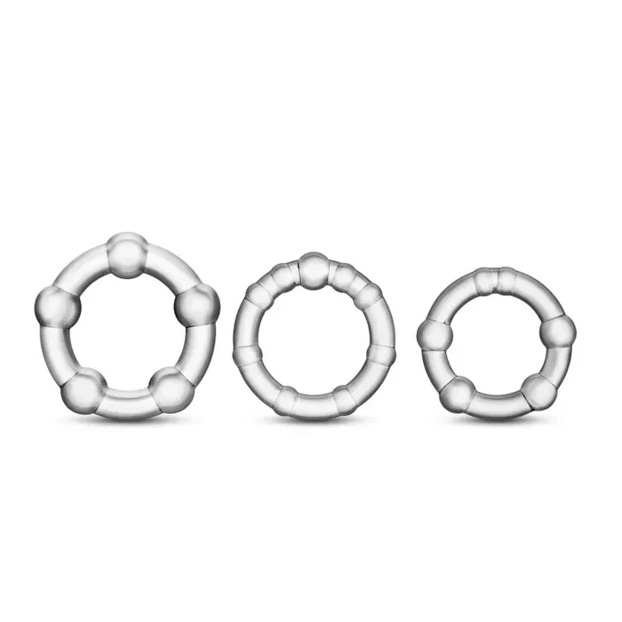 Stay Hard Beaded Cockrings – 3 Pack – Clear