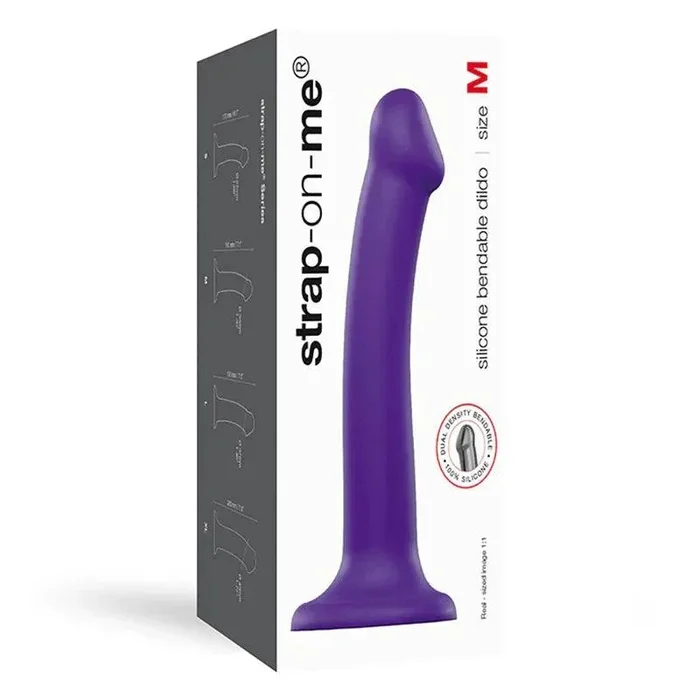 Strap-On-Me Bendable Dual-Density Silicone Suction Cup Dildo – Medium