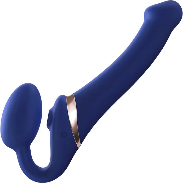 Strap-on-Me Multi Orgasm Silicone Oscillate 3 Motor Remote Strapless Strap-On, Heavy – Night Blue