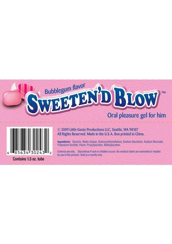 Sweeten D Blow Season Oral Pleasure Gel 1.5oz – Bubblegum