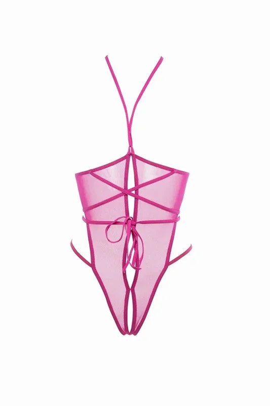 Tempt Nicola Mesh Open Cup Mesh Teddy Pink