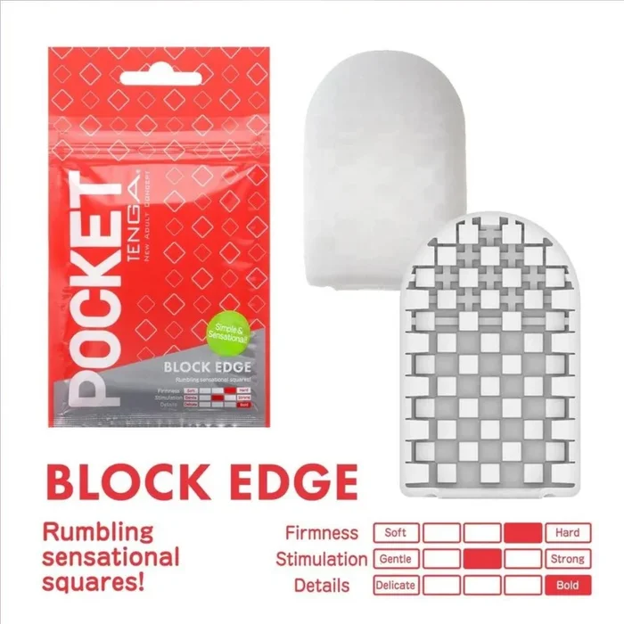 Tenga Pocket Block Edge: Disposable Textured Male Masturbator