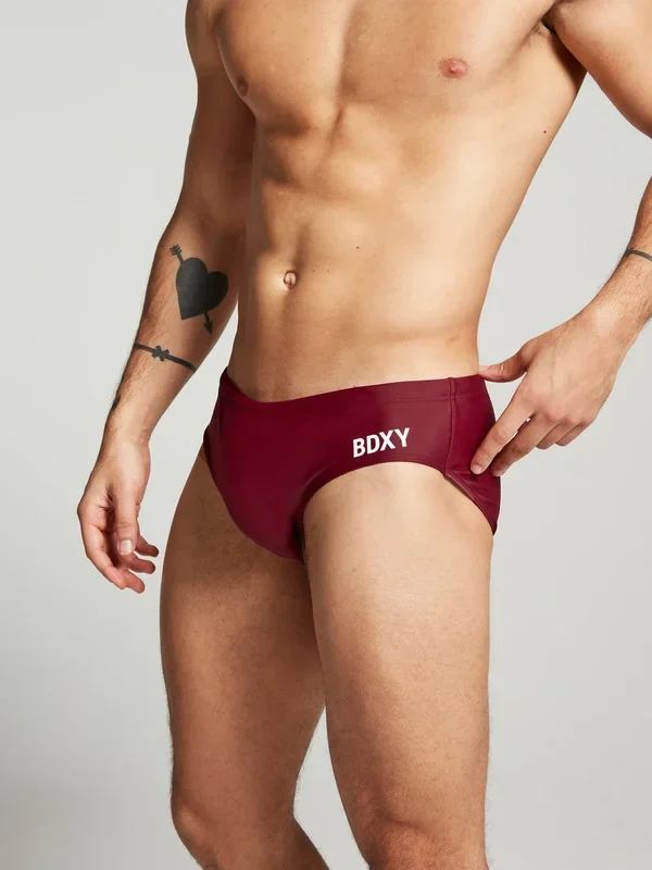 The Atmos Swimbrief by BDXY in burgundy