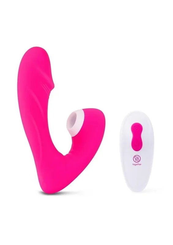 Together Toys Intragroup Kisses Silicone Rechargeable Dual Stimulation Vibrator with Remote Control