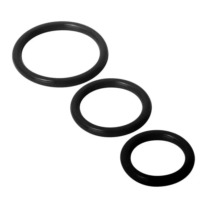 Trinity Silicone Cock Rings – Black