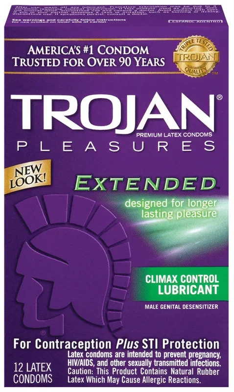 TROJAN PLEASURES EXTENDED CONDOMS 12PK