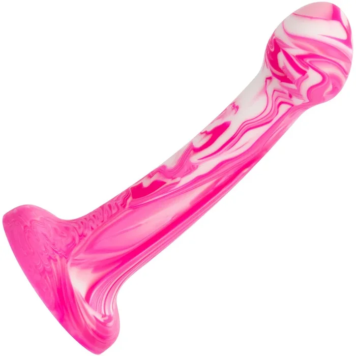 Twisted Love Twisted Bulb Tip Probe 6 ” Silicone Suction Cup Dildo By CalExotics – Pink & White