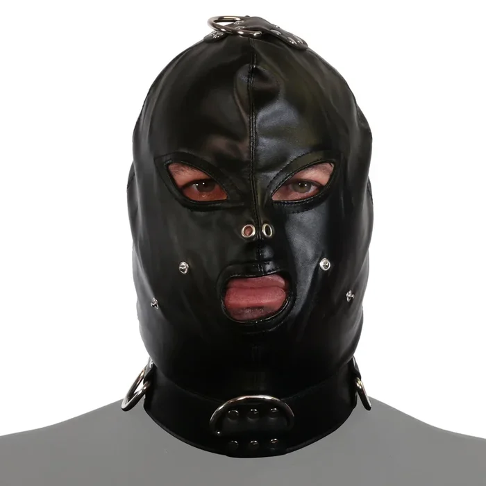 UNTAMED BLACK FAUX LEATHER STRAP HOOD