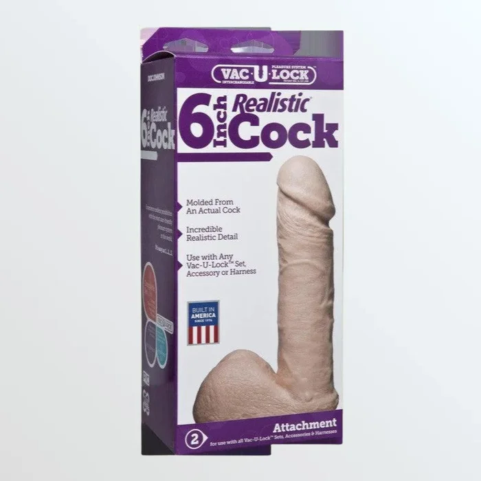 Vac-U-Lock 6 ” Realistic Cock for Harnesses
