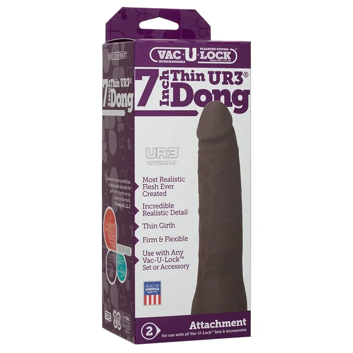 Vac-U-Lock- 7-Inch Thin Dong – ULTRSKYN Black
