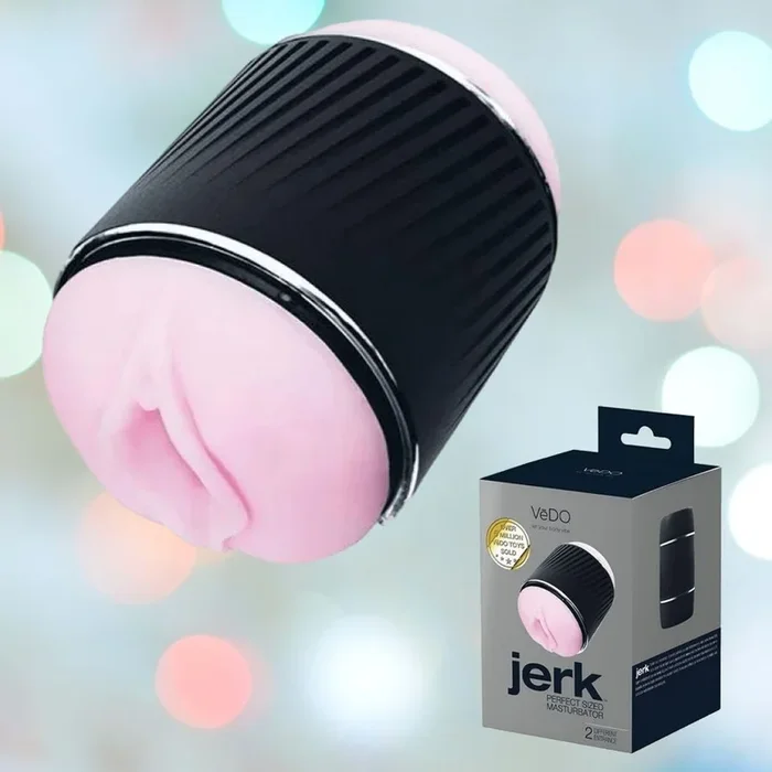 VeDO Jerk Masturbation Sleeve – Black with Pink Sleeve
