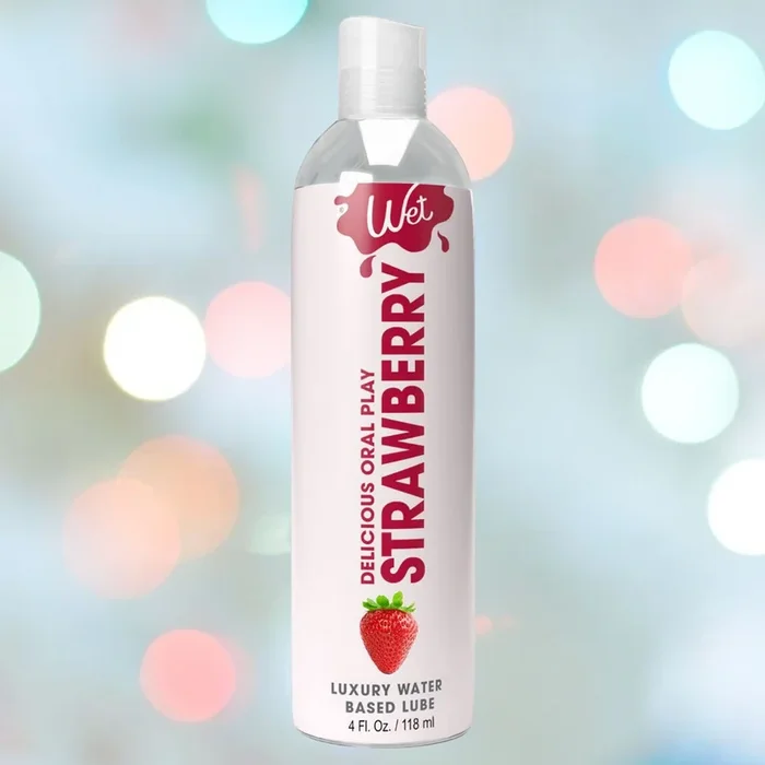 Wet Delicious Oral Play Strawberry Flavored Lube | 4oz