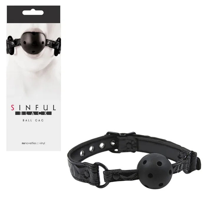 Wicked Vinyl Ball Gag Black