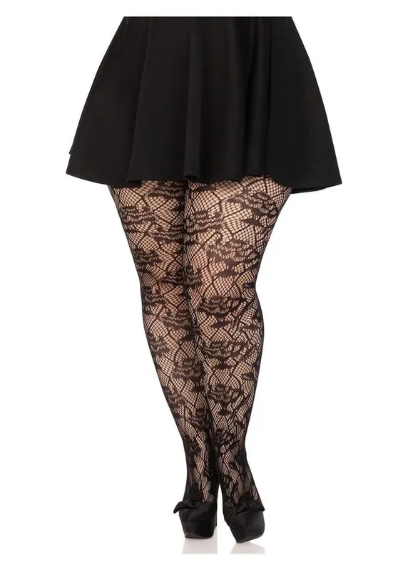 Wild Rose Net Tights – 1x-2x