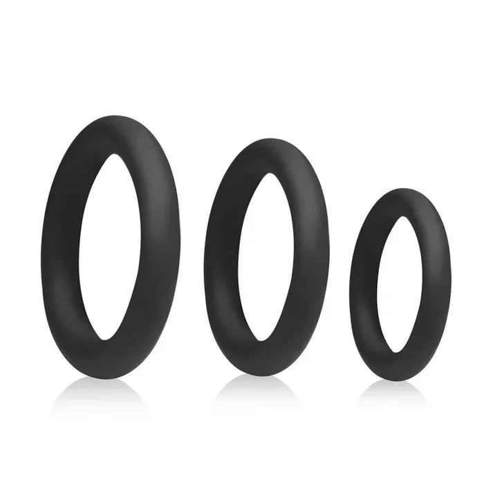 Winyi Liquid Silicone Cock Ring Set 3 Pack – Black