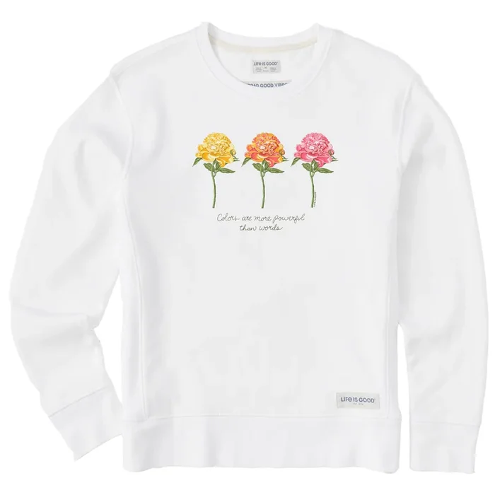 Women’s 3 Botanical Peonies Simply True Fleece Crew