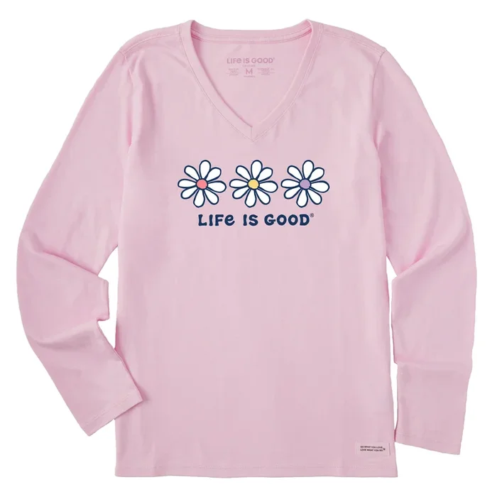 Women’s 3 Daisies Long Sleeve Crusher Vee