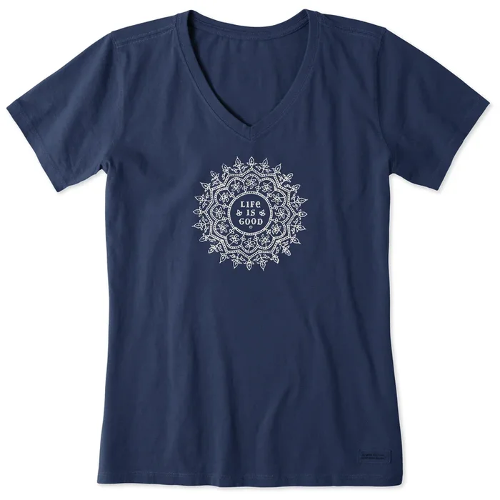 Women’s Antique Mandala Short Sleeve Crusher-LITE Vee
