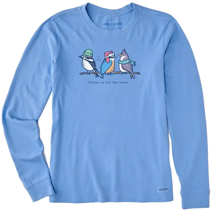 Women’s Birds Winter is for the Birds Long Sleeve Crusher Tee