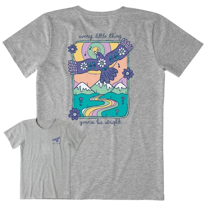 Women’s Every Little Thing Bird and Mountains Short Sleeve Crusher Tee