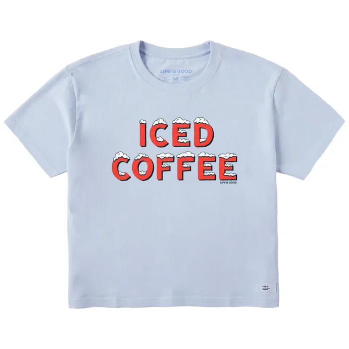 Women’s Iced Coffee Snowy Short Sleeve Crusher Boxy Tee