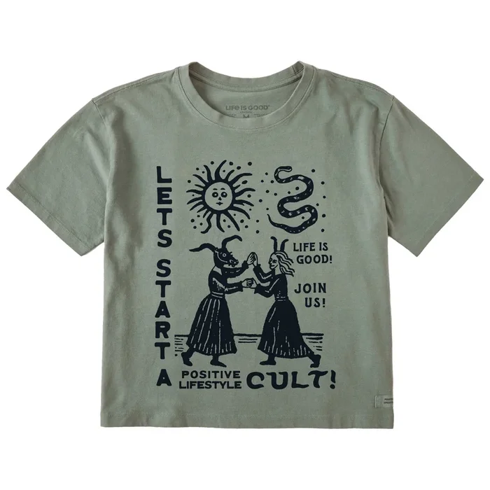 Women’s Let’s Start a Cult Short Sleeve Crusher Boxy Tee