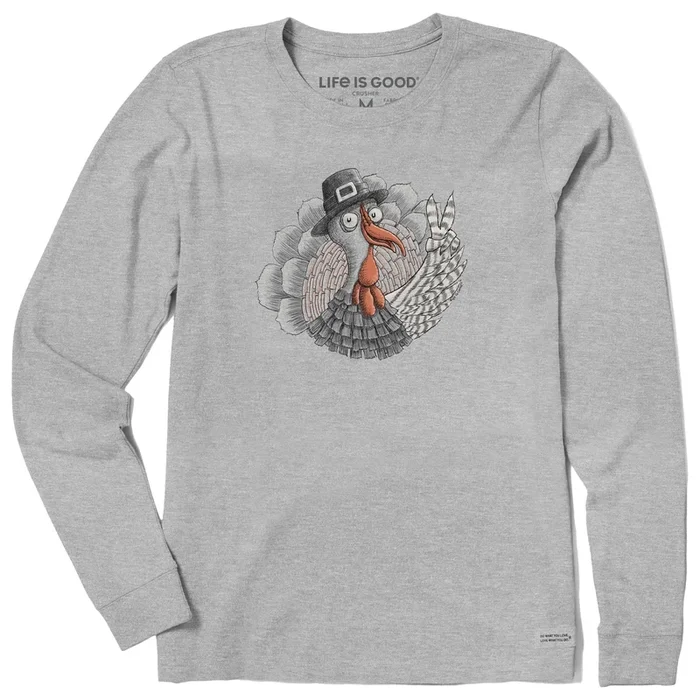 Women’s Peaceful Turkey Long Sleeve Crusher Tee