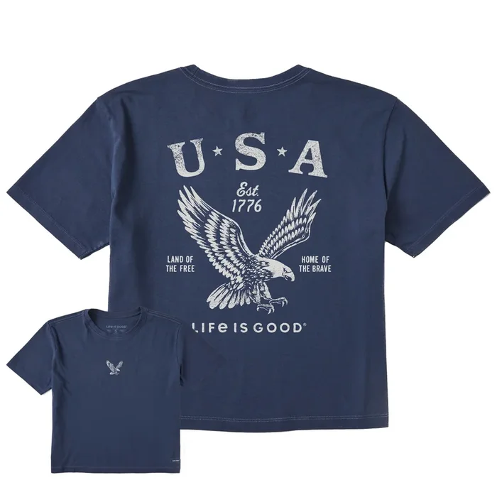 Women’s USA 1776 Eagle Short Sleeve Crusher Boxy Tee