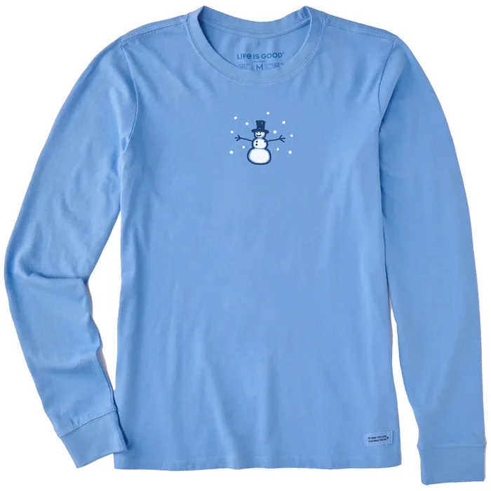 Women’s Vintage Snowman Long Sleeve Crusher Tee