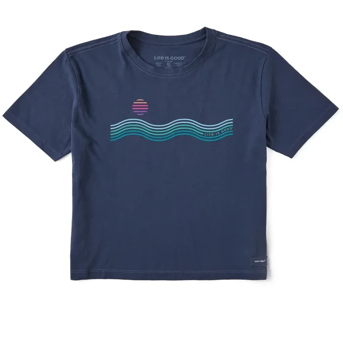 Women’s Waves & Sun Short Sleeve Crusher Boxy Tee
