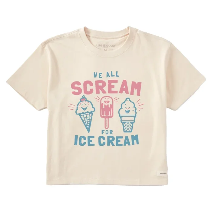 Women’s We All Scream for Ice Cream Short Sleeve Crusher Boxy Tee
