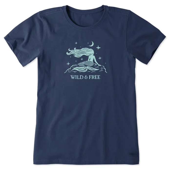 Women’s Wild and Free Mermaid Short Sleeve Crusher Tee