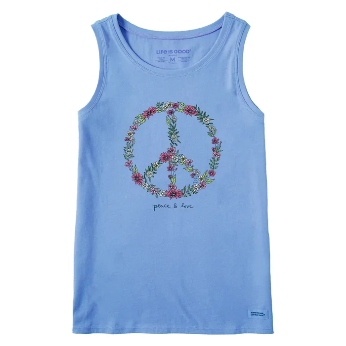 Women’s Wildflower Love Peace Sign Crusher Tank