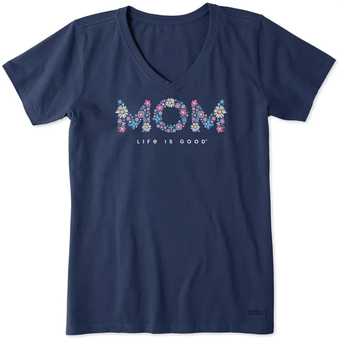 Women’s Wildflower Mom Short Sleeve Crusher Vee