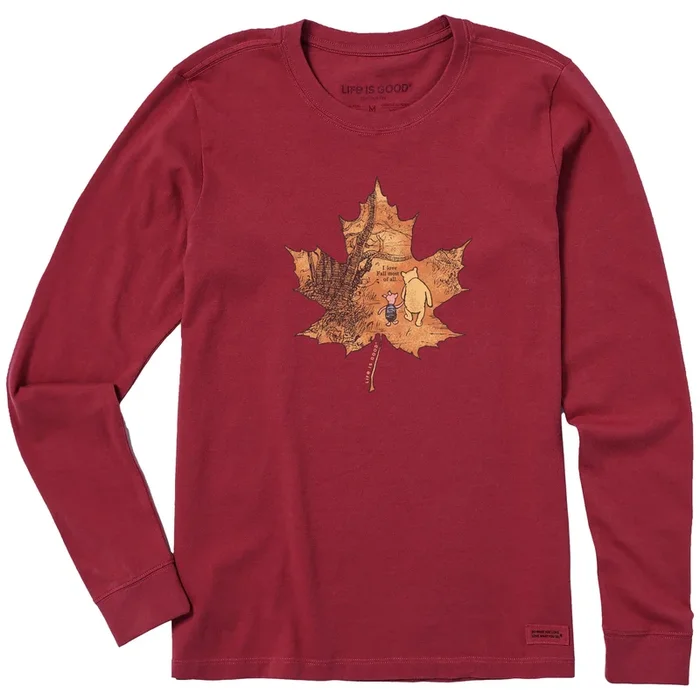 Women’s Winnie & P Maple Leaf Long Sleeve Crusher Tee