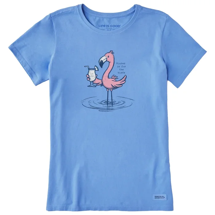Women’s Winter is for the Birds Flamingo Short Sleeve Crusher Tee
