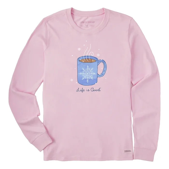 Women’s Winter Snowflake Mug Long Sleeve Crusher Tee