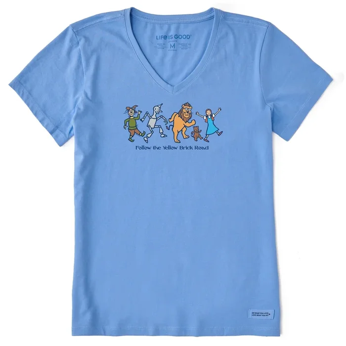 Women’s Wizard of Oz Follow the Yellow Brick Road Short Sleeve Vee