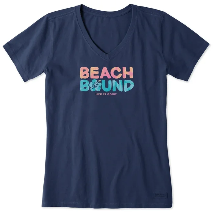 Women’s Wordsmith Beach Bound Hibiscus Short Sleeve Vee