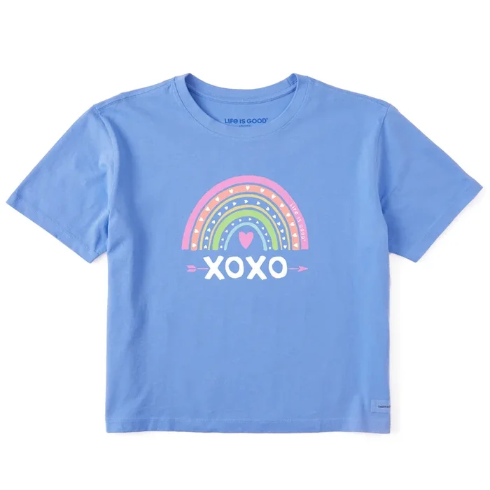 Women’s XOXO Rainbow Short Sleeve Crusher Boxy Tee