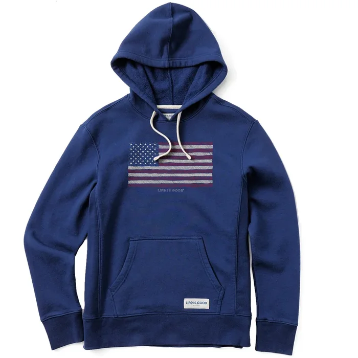 Women’s Yankee Doodle Flag Simply True Fleece Hoodie