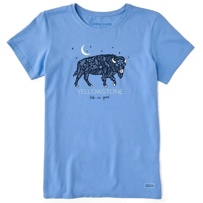 Women’s Yellowstone Floral Bison Short Sleeve Crusher Tee