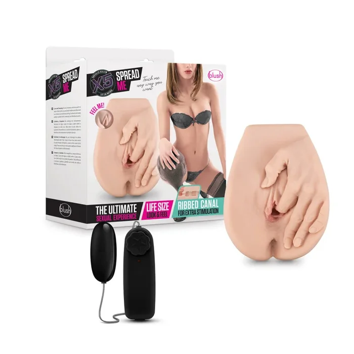 X5 Men By Blush® | Spread Me Realistic Beige Vibrating Masturbator / Stroker