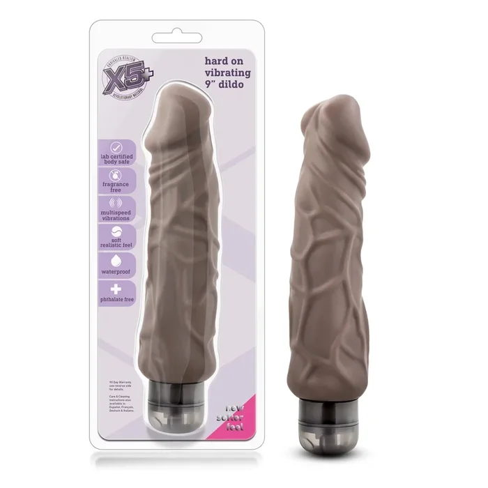X5 Plus – Hard on Tickle 9 Inch Dildo – Brown